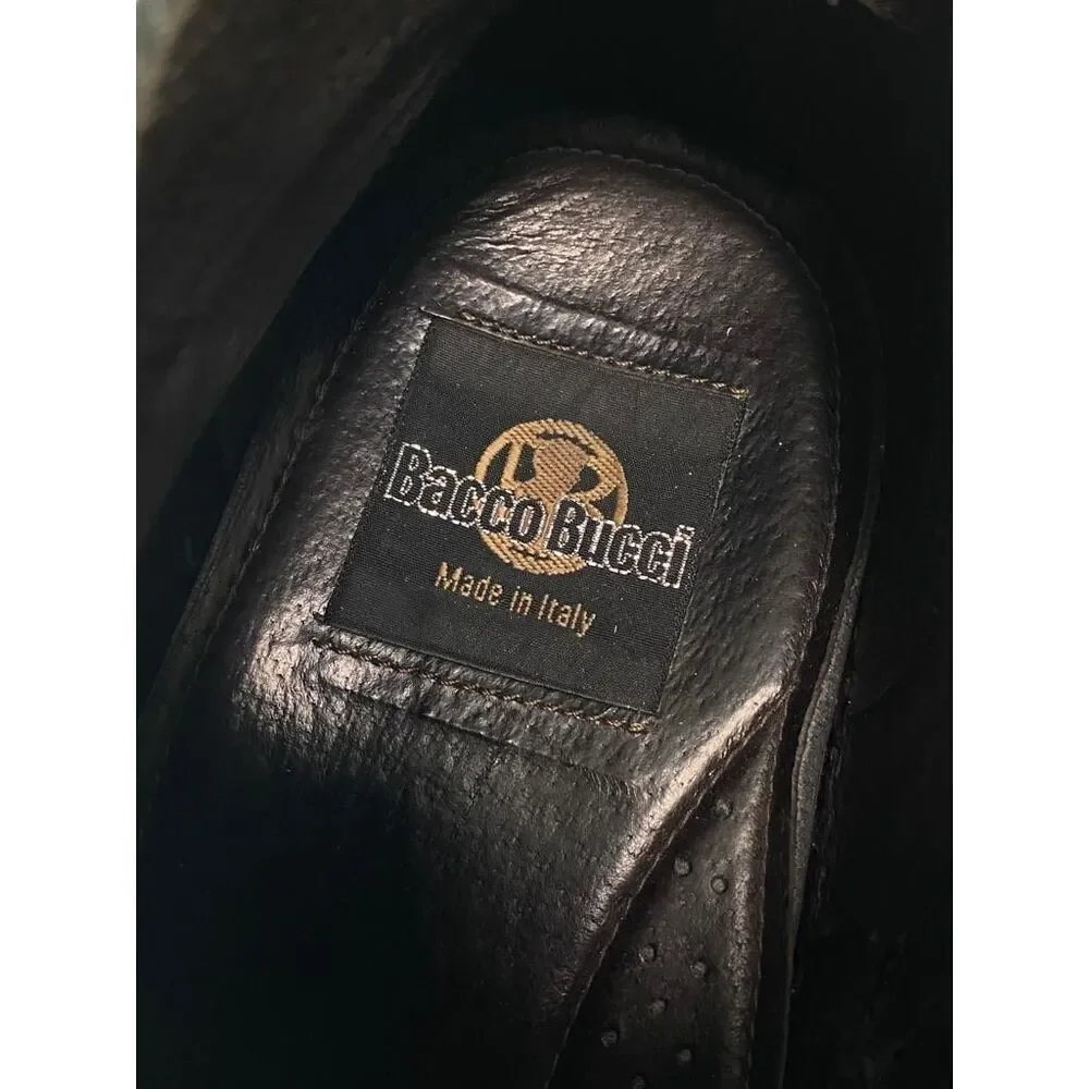 Bacco Bucci MidTop Slipon Leather Loafer Shoe Mens 11.5 Black R2327
